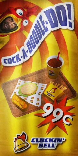 Cock-a-doodle-do!, original Cluckin’ Bell game artwork